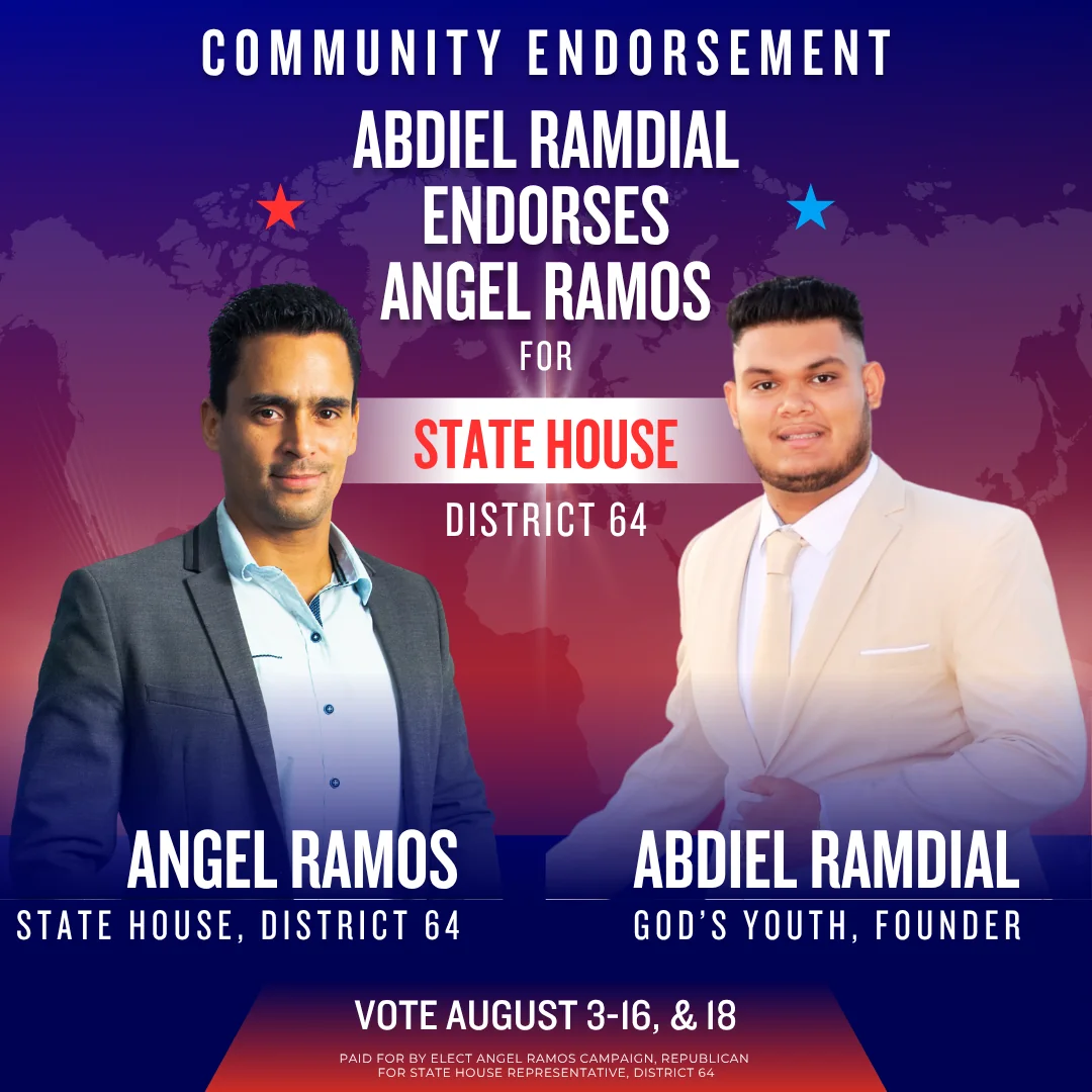 Abdiel Ramdial, Founder of God's Youth, Endorses Angel Ramos for State House Representative District 64